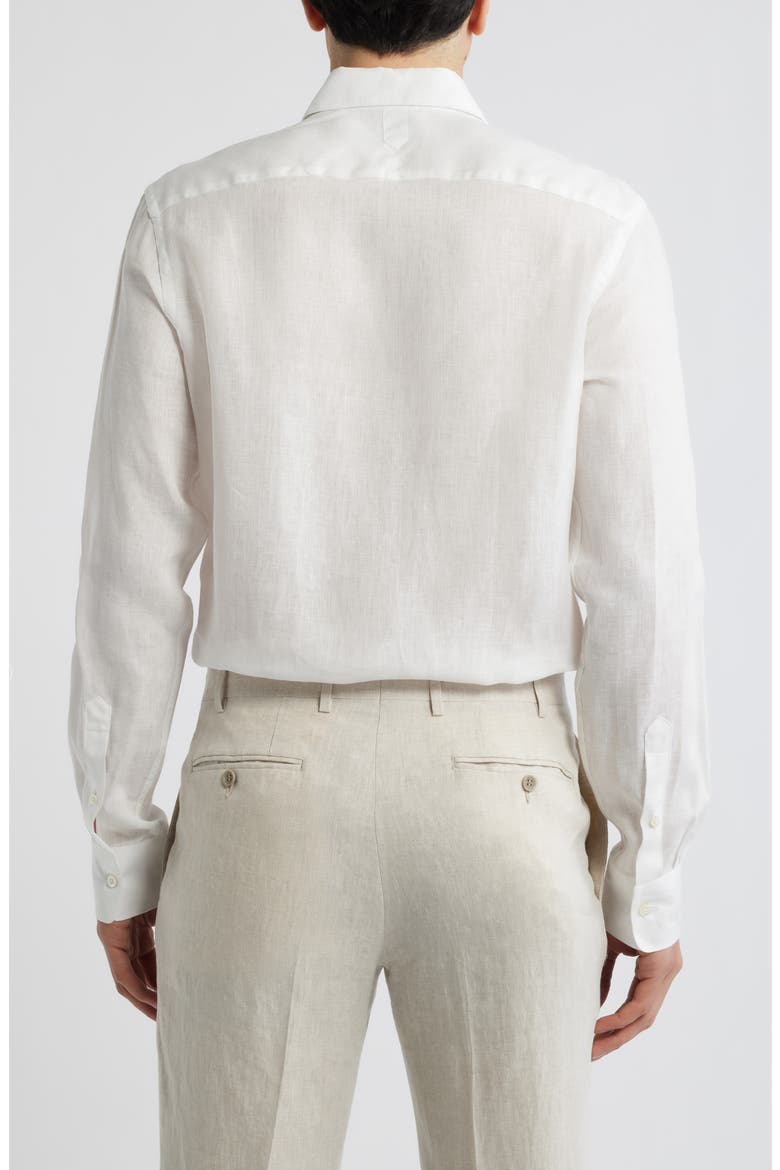Regular Fit Linen Button-Up Shirt, Alternate, color, WHITE