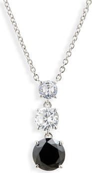 Nadri Triple Drop CZ Pendant Necklace
