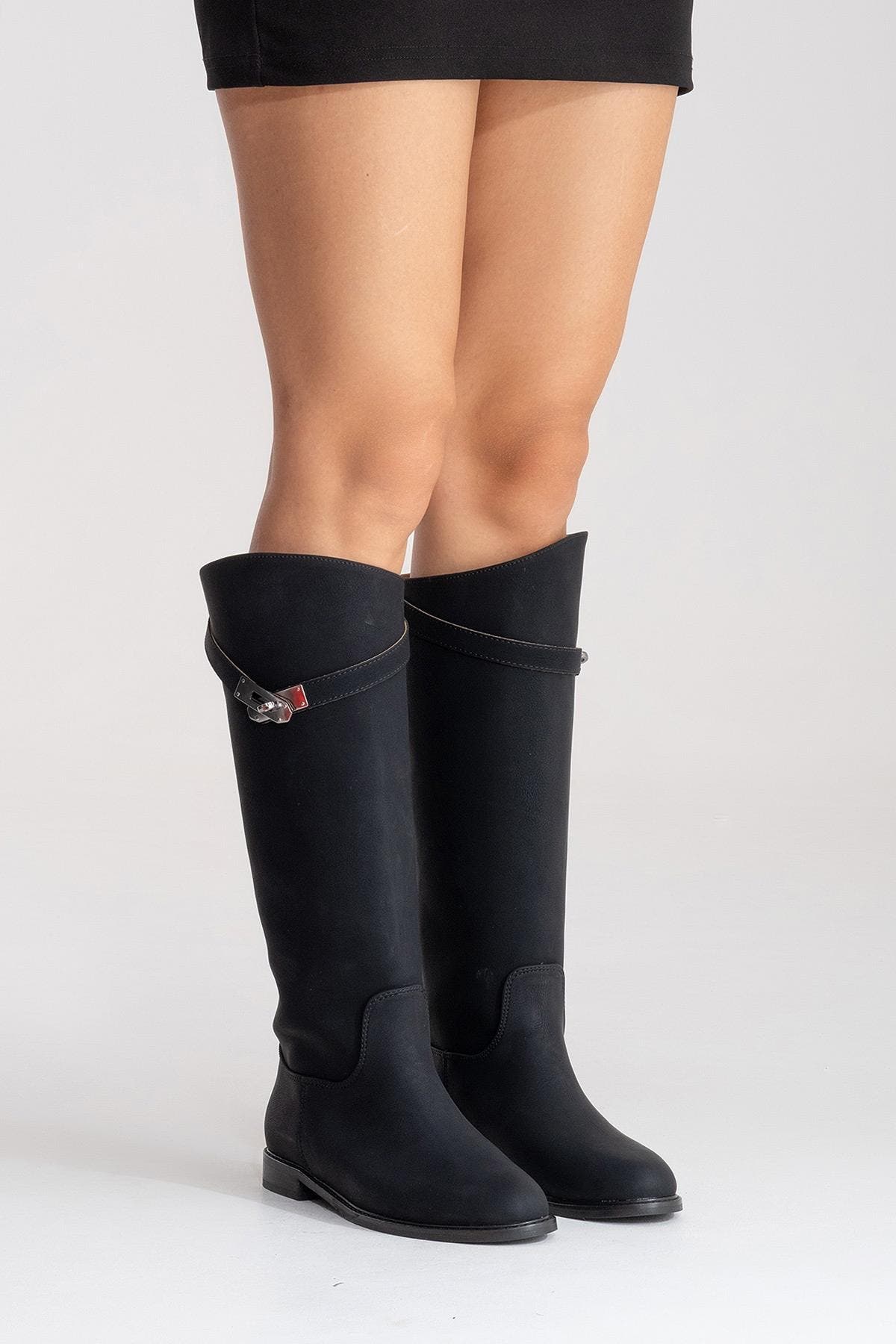 Yoko Knee High Boot, Alternate, color, Black Nubuck Faux Leather