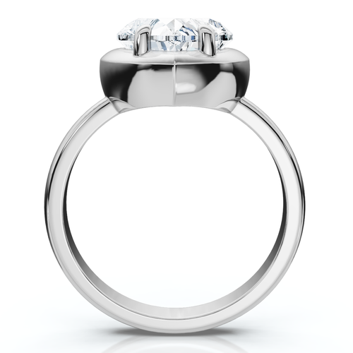 Bliss Diamond Certified 2 1/2ct Heart Diamond Button Engagement Ring 14k Gold Or Pt Lab Grown In Silver