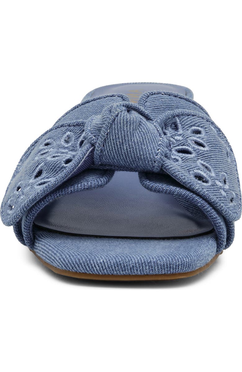 Anne Klein Kizmet Bow Slide Sandal, Alternate, color, Denim