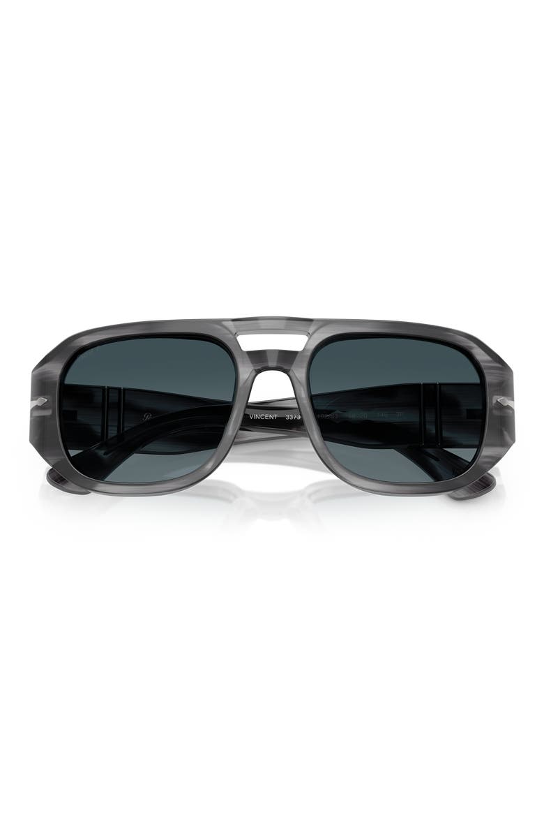 Gender Inclusive Vincent 53mm Polarized Pilot Sunglasses, Alternate, color, STRIPED GREY / BLUE