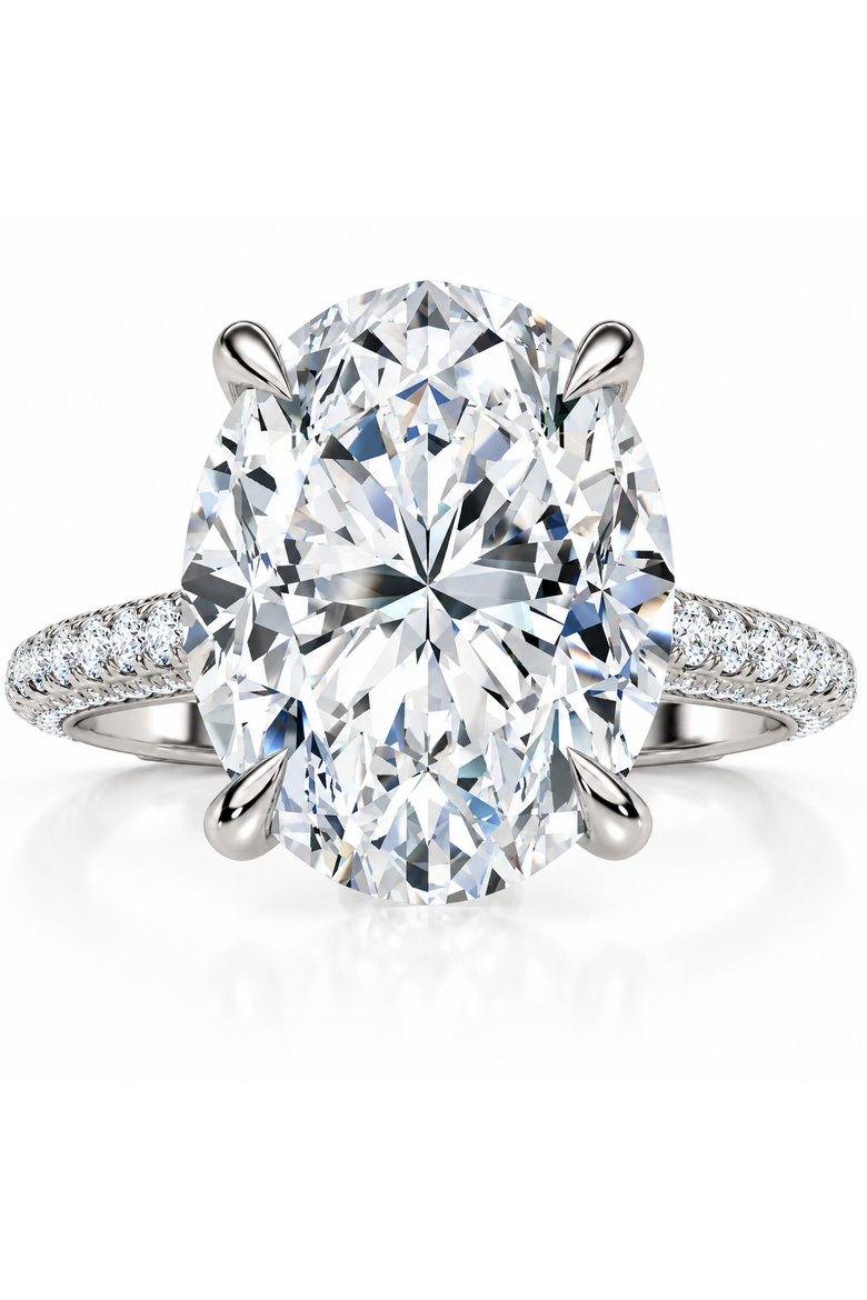 Certified 4.30Ct Oval Diamond Side Halo Engagement Ring 14k Gold Lab Grown, Main, color, 14k White Gold