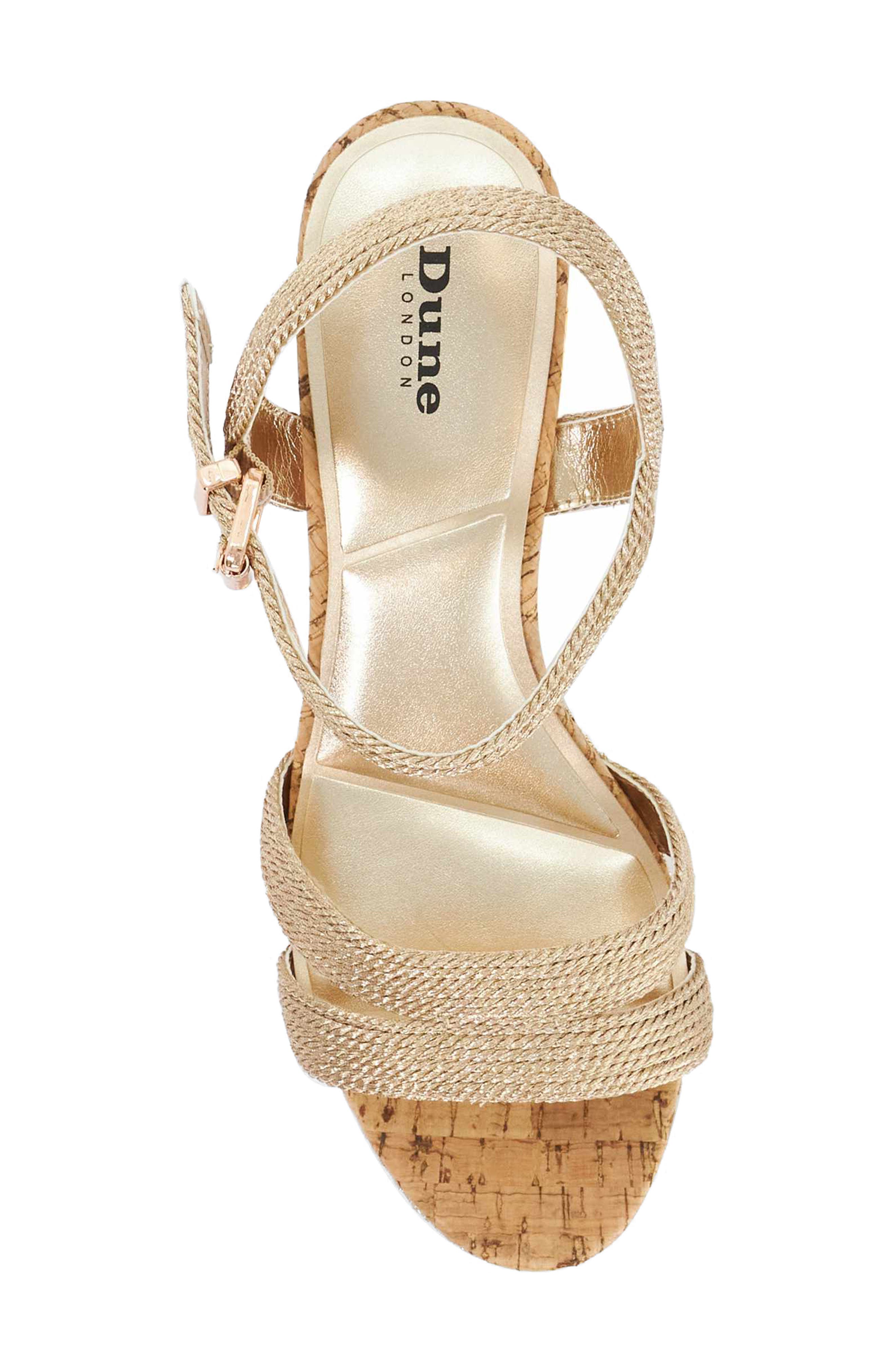 Dune London Kipling Platform Wedge Sandal, Alternate, color, Gold