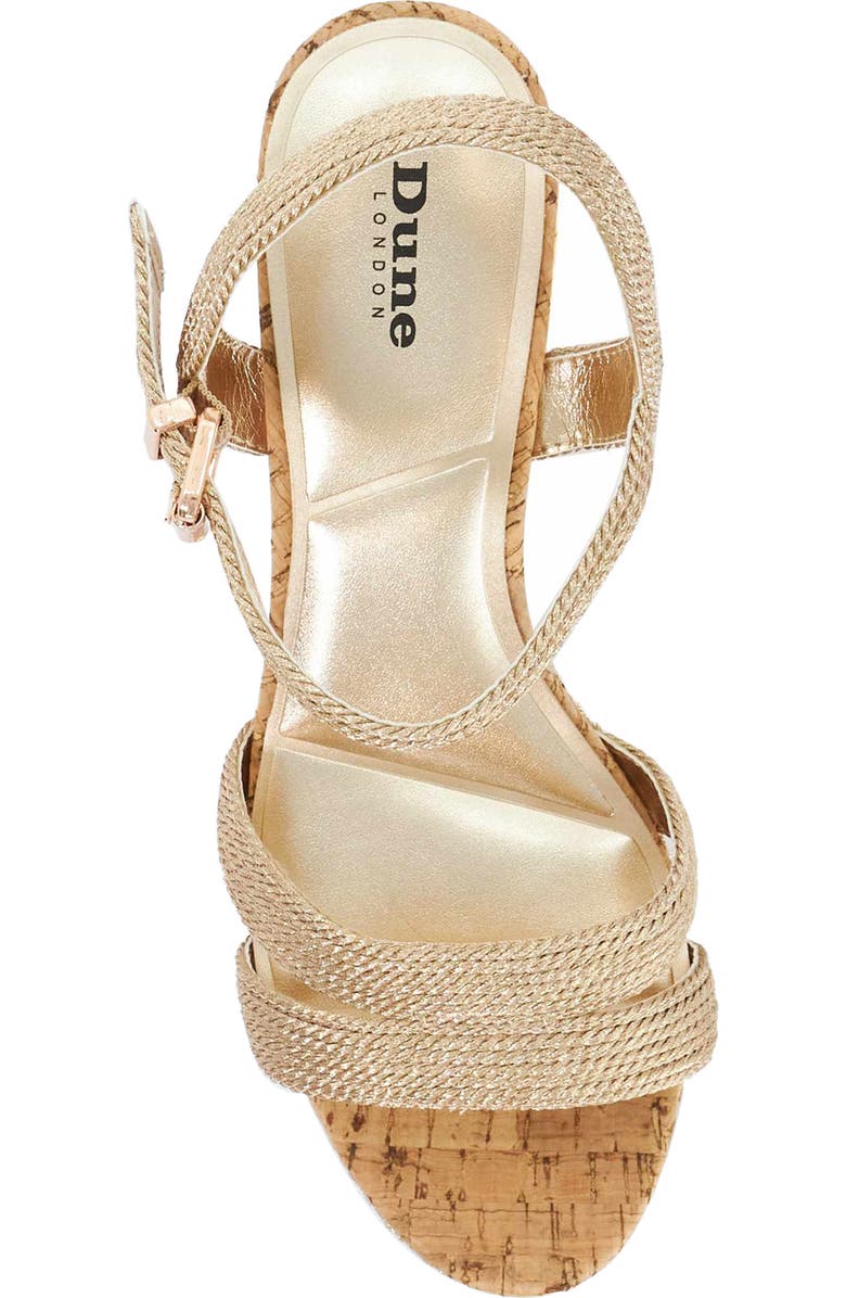 Dune London Kipling Platform Wedge Sandal, Alternate, color, Gold