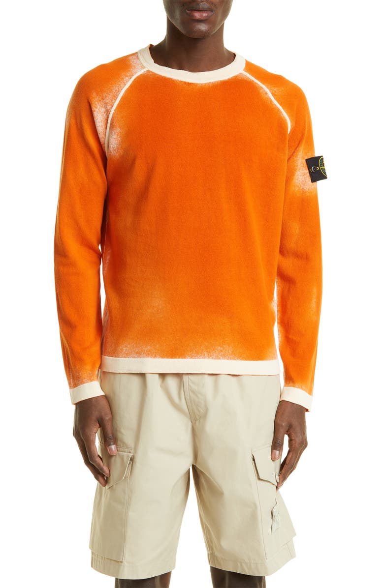 Stone Island Airbrush Cotton Crewneck Sweater, Main, color, 