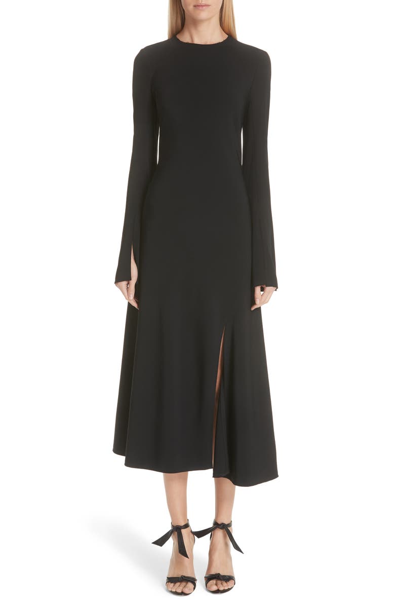 Khaite Split Cuff Asymmetrical Midi Dress, Main, color,