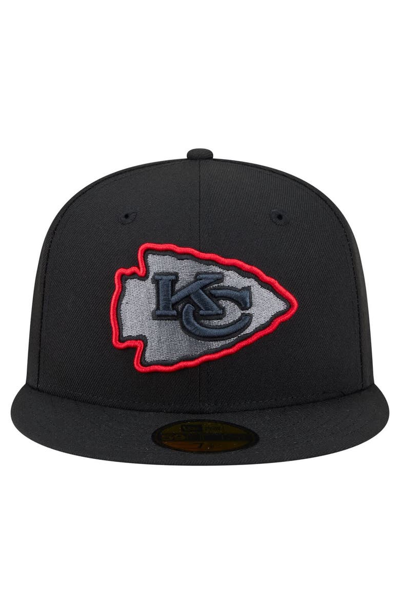 New Era Men
s New Era  Black Kansas City Chiefs Color Pop 59FIFTY Fitted Hat, Alternate, color, Black