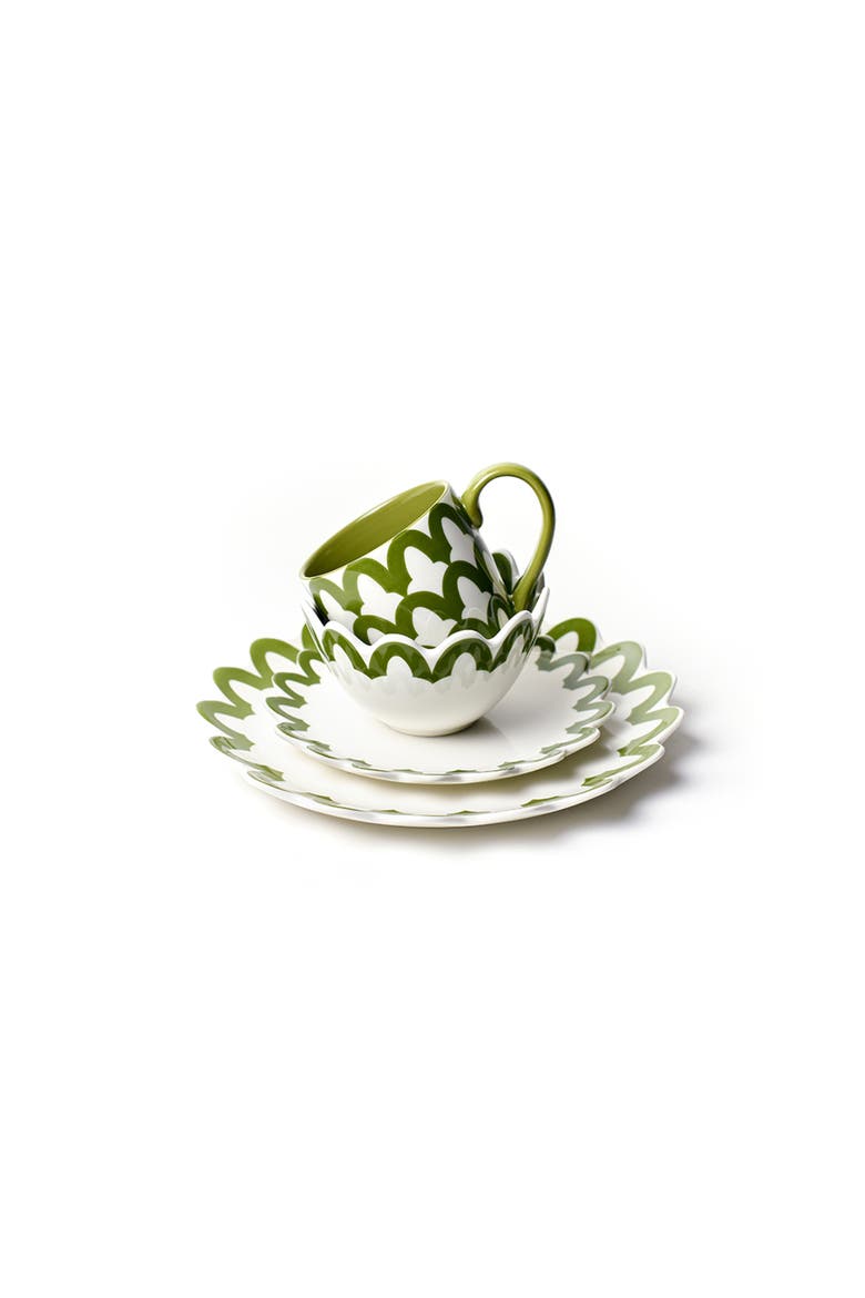 Olive Arabesque 4 Piece Place Setting, Alternate, color, Green