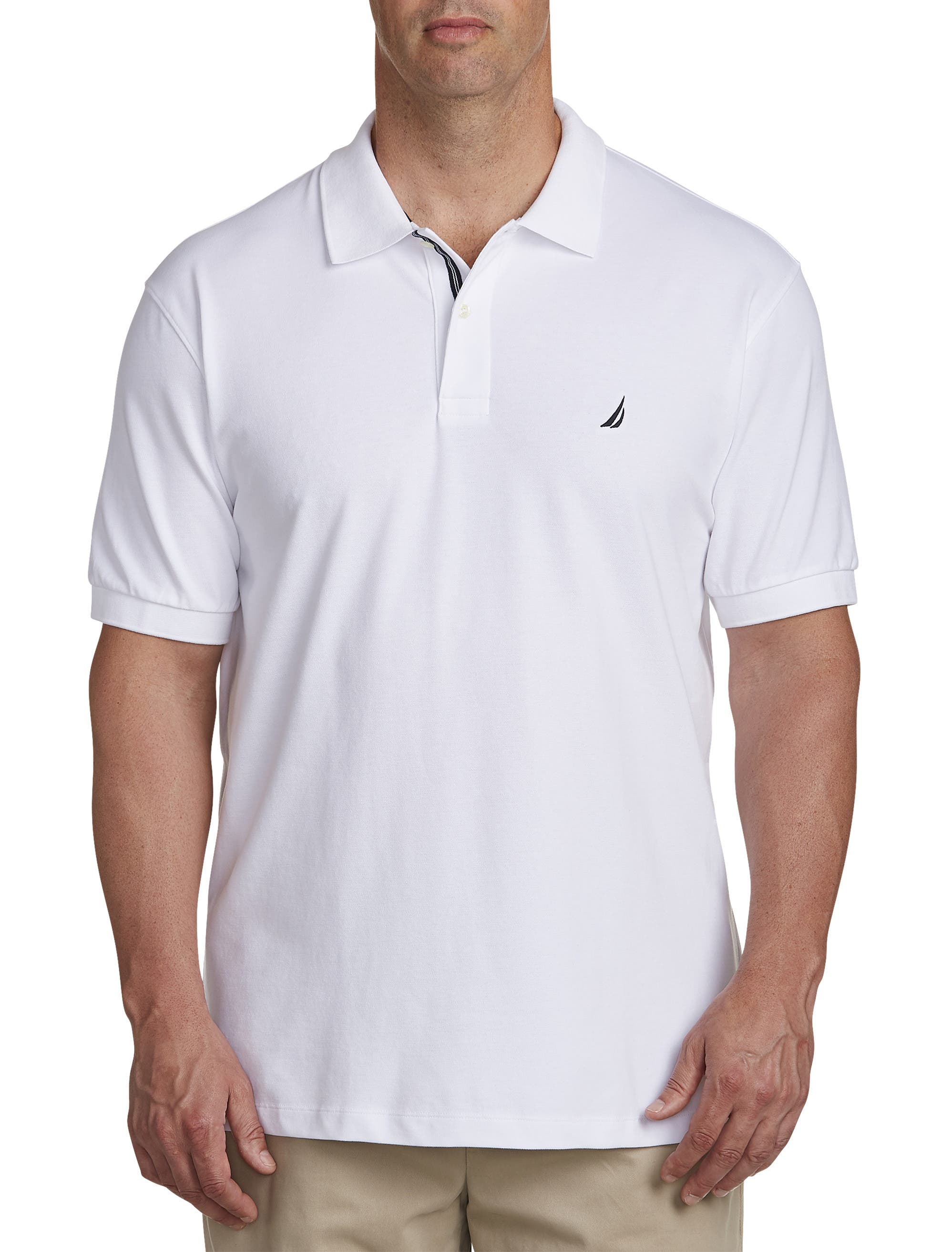 Nautica Stretch Piqué Polo Shirt in White 