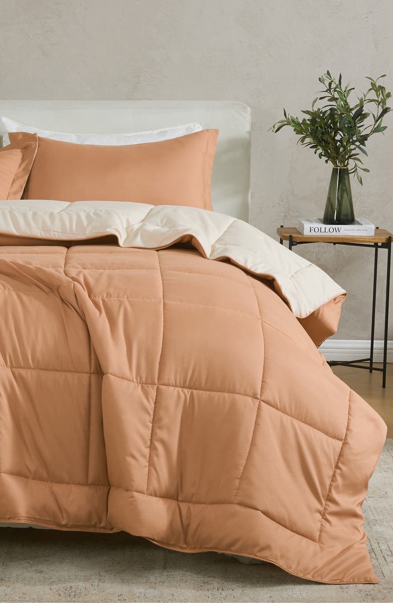 Woven & Weft Reversible Comforter Set, Alternate, color, Almond Solid / Sand Solid