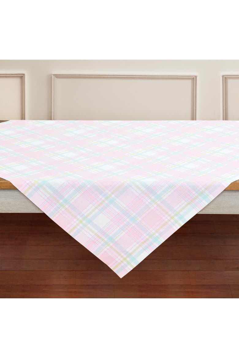 Linen Table Throw 52 x 52 Inch - Palm Beach Plaid, Alternate, color, Palm Beach Plaid