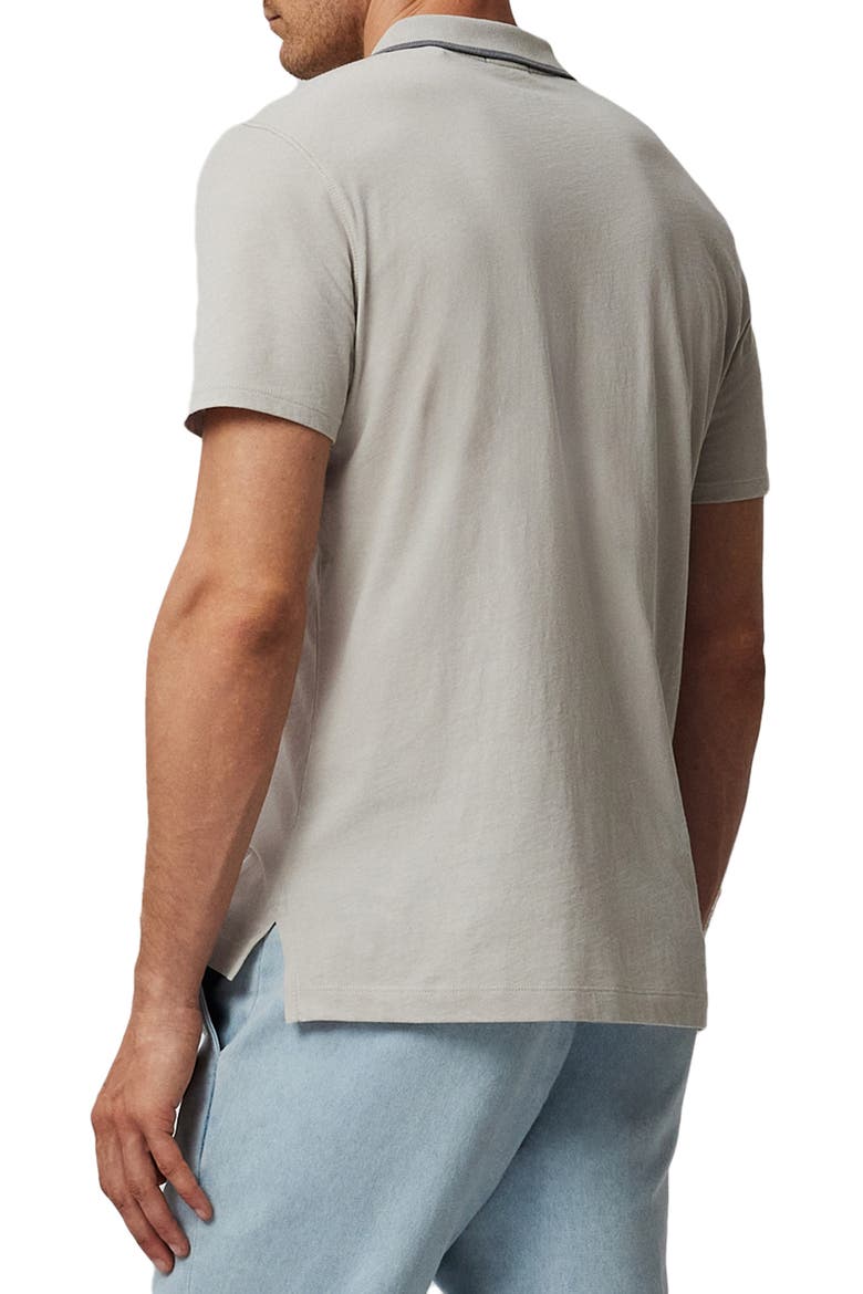 Tipped Jersey Polo, Alternate, color, DOVE GREY