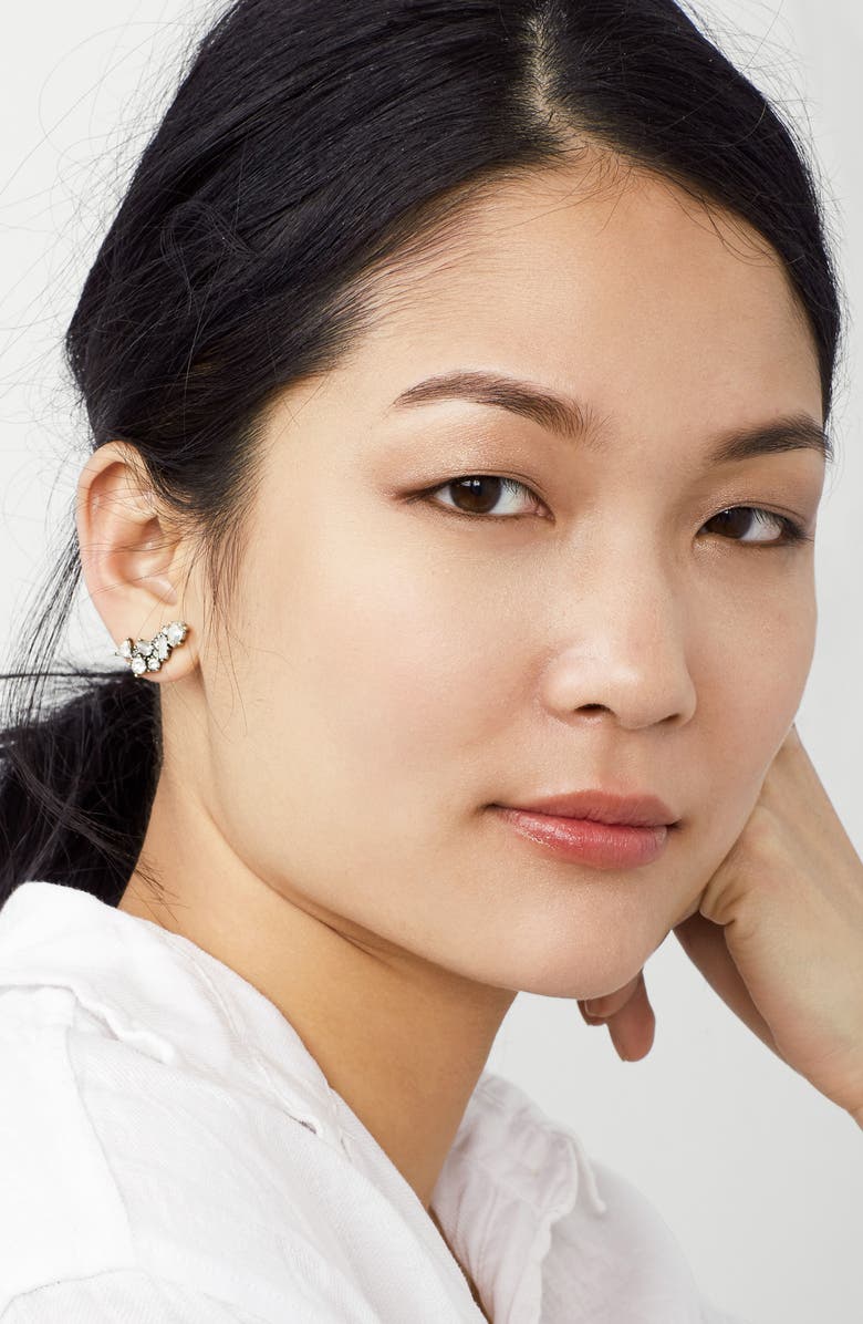 BaubleBar Crystal Triangle Ear Crawlers, Alternate, color,