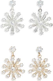 Tasha 2-Pack Starburst Drop Earrings