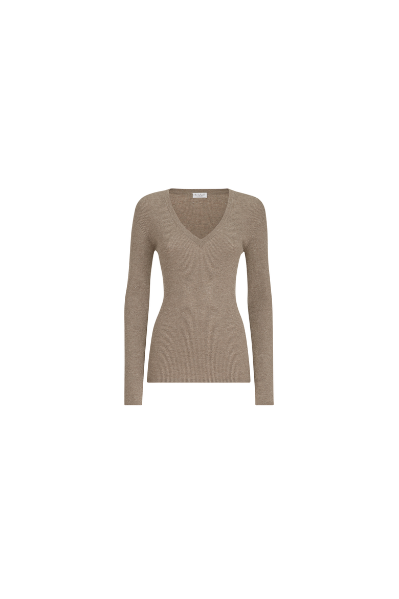 Sparkling cashmere ribbed sweater, Alternate, color, Rope