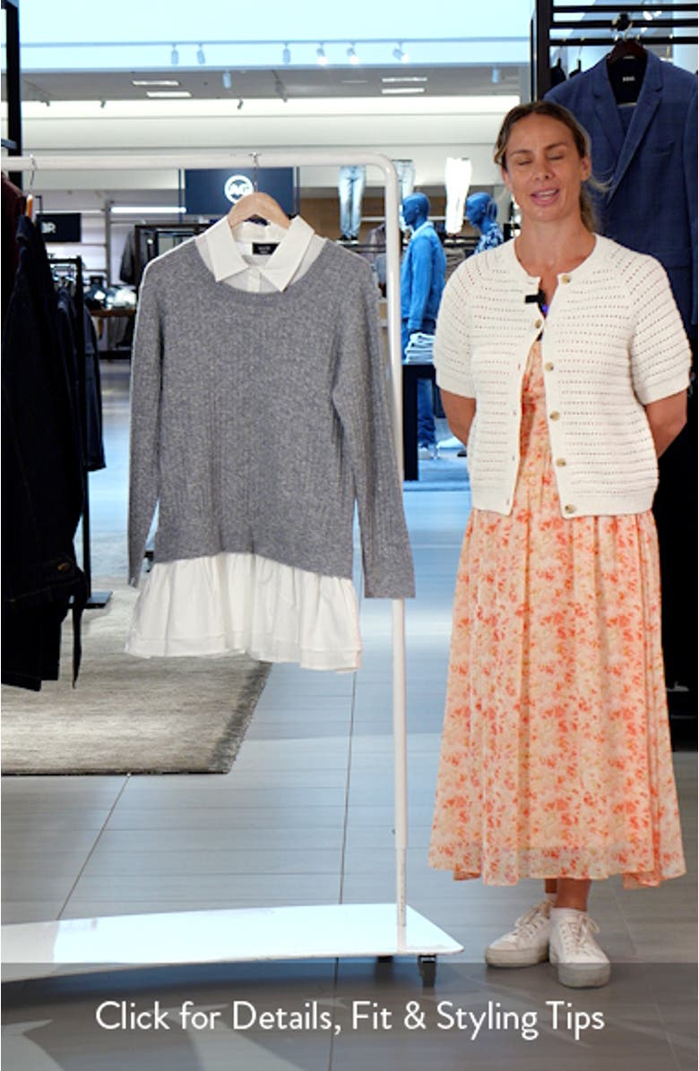 Modern Prep Layered Mixed Media Long Sleeve Minidress, sales video thumbnail