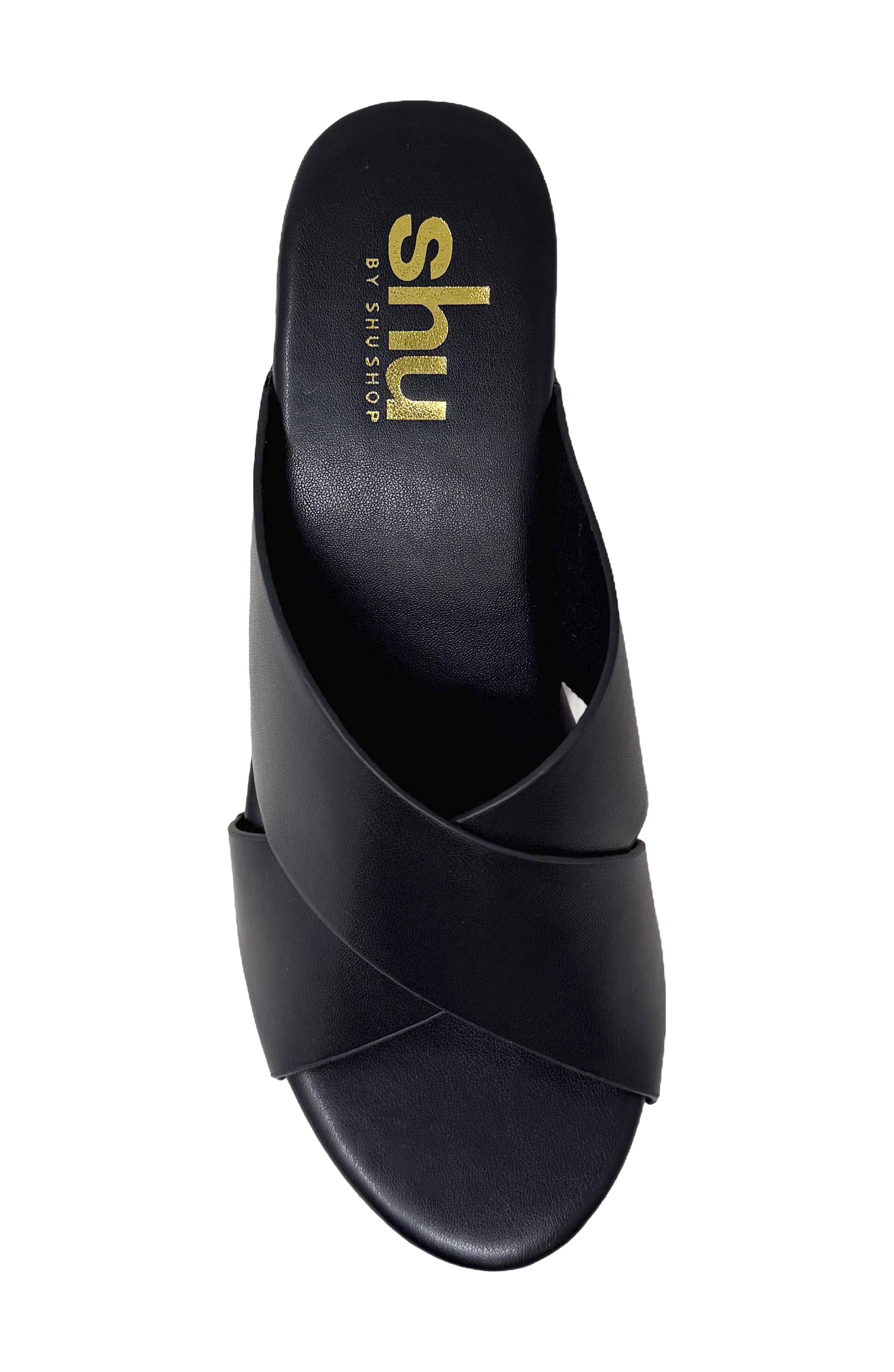 SHUSHOP Ivanna Platform Slide Sandal, Alternate, color, Black