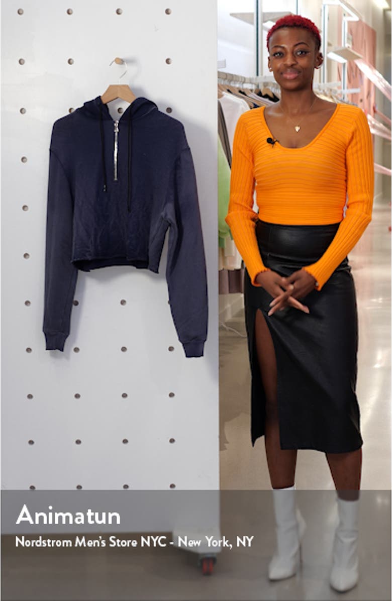 Brooklyn Half Zip Crop Hoodie, sales video thumbnail