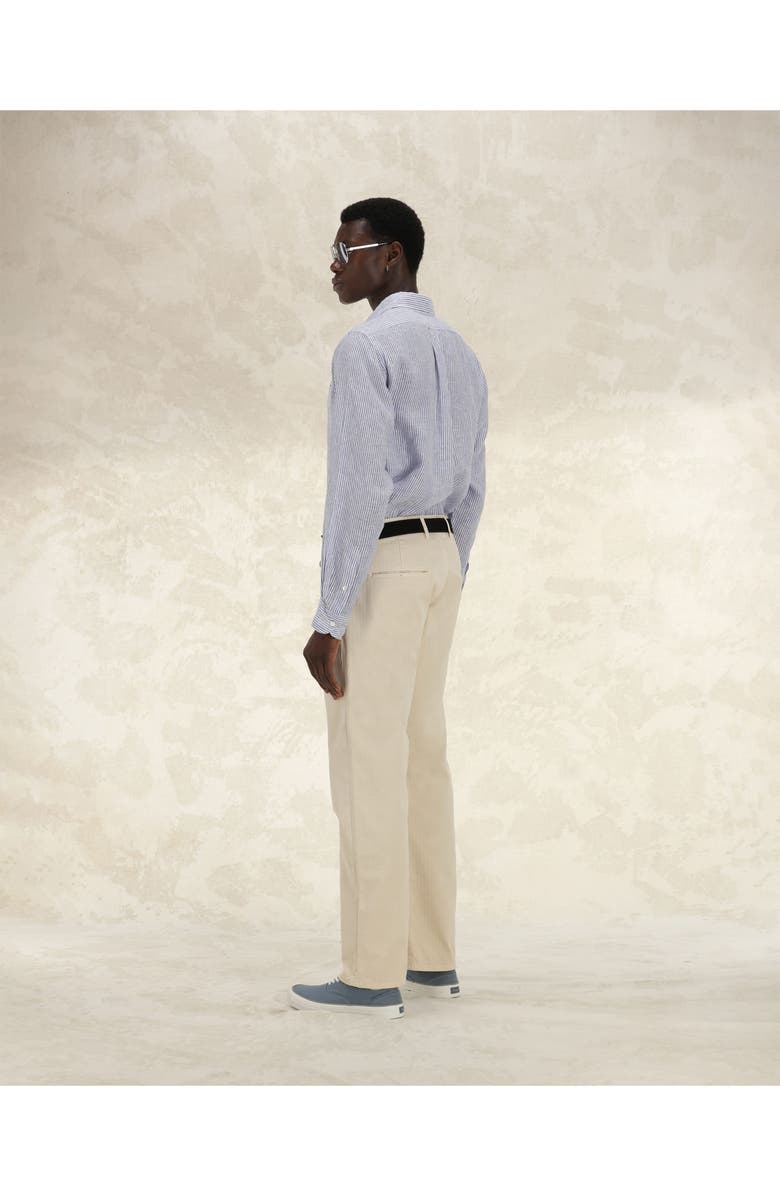 Fortela Reno Herringbone Cotton Trousers, Alternate, color, Off White