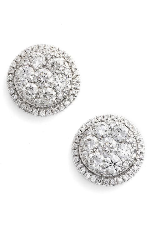 'Mika' Round Halo Diamond Stud Earrings (Nordstrom Exclusive)