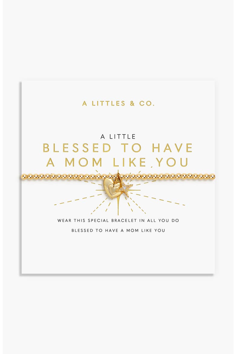A Little 'Blessed To Have A Mom Like You' Bracelet In Gold-Tone Plating, Main, color, Metallic Gold