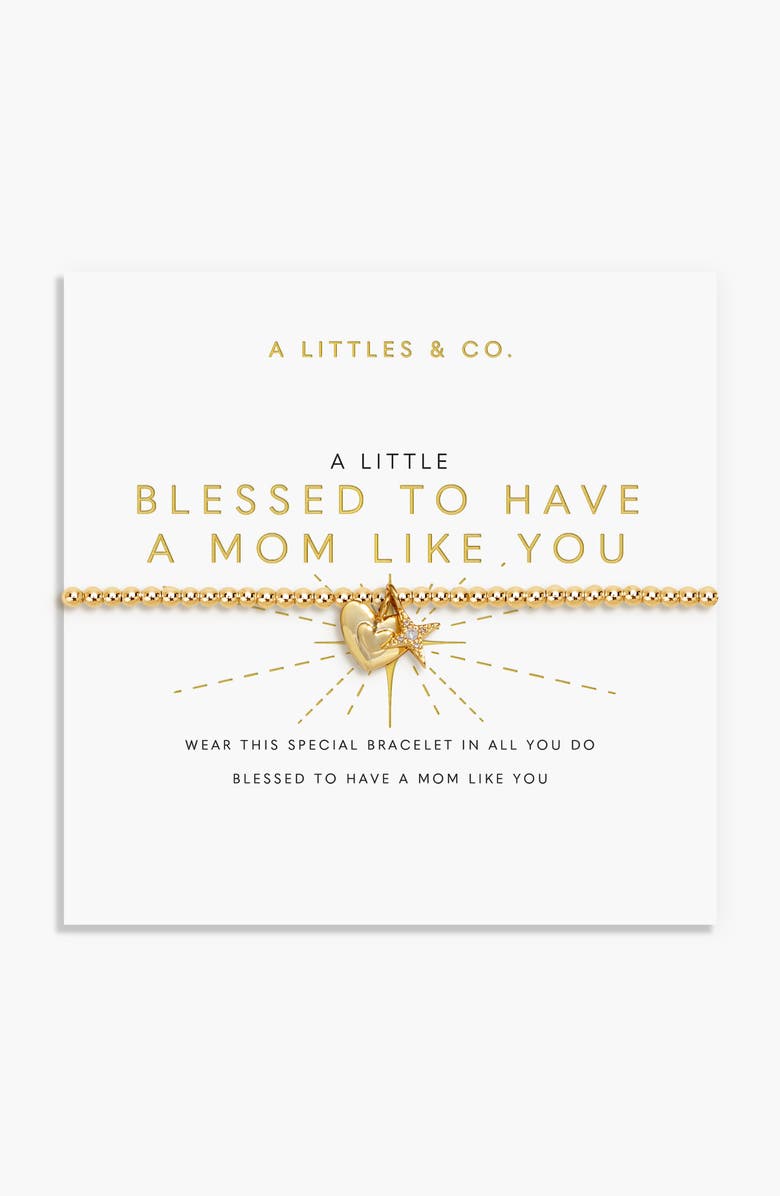 A Littles & Co A Little 'Blessed To Have A Mom Like You' Bracelet In Gold-Tone Plating, Alternate, color, Metallic Gold
