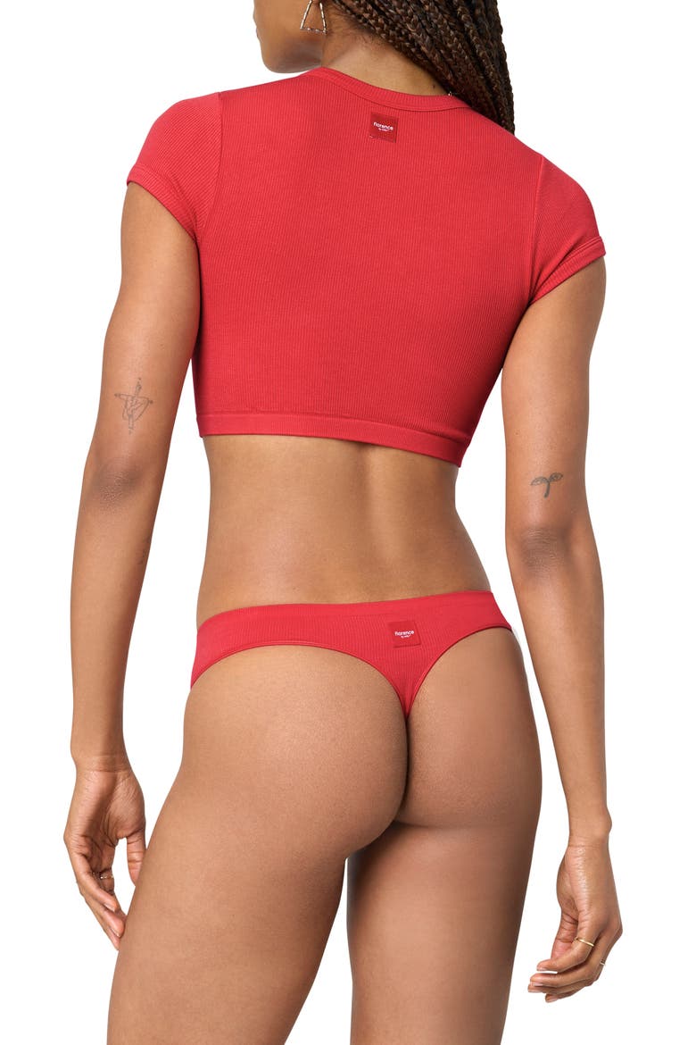 Softie Seamless Rib Baby Tee, Alternate, color, SCARLET