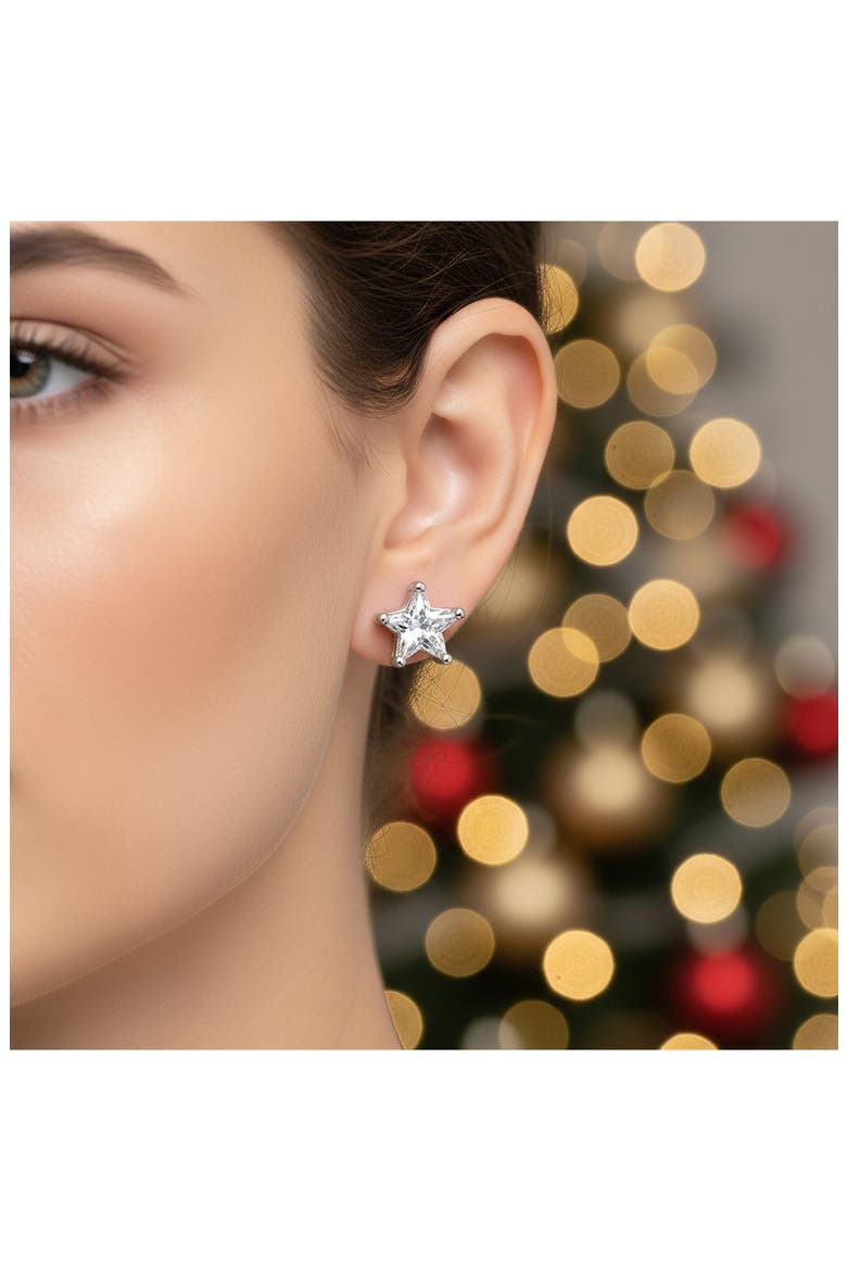 Cubic Zirconia Celestial Stud Earrings, Alternate, color, CLEAR