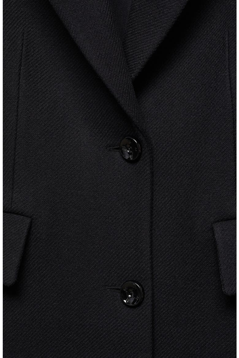 Structured Virgin Wool Blend Coat, Alternate, color, BLACK