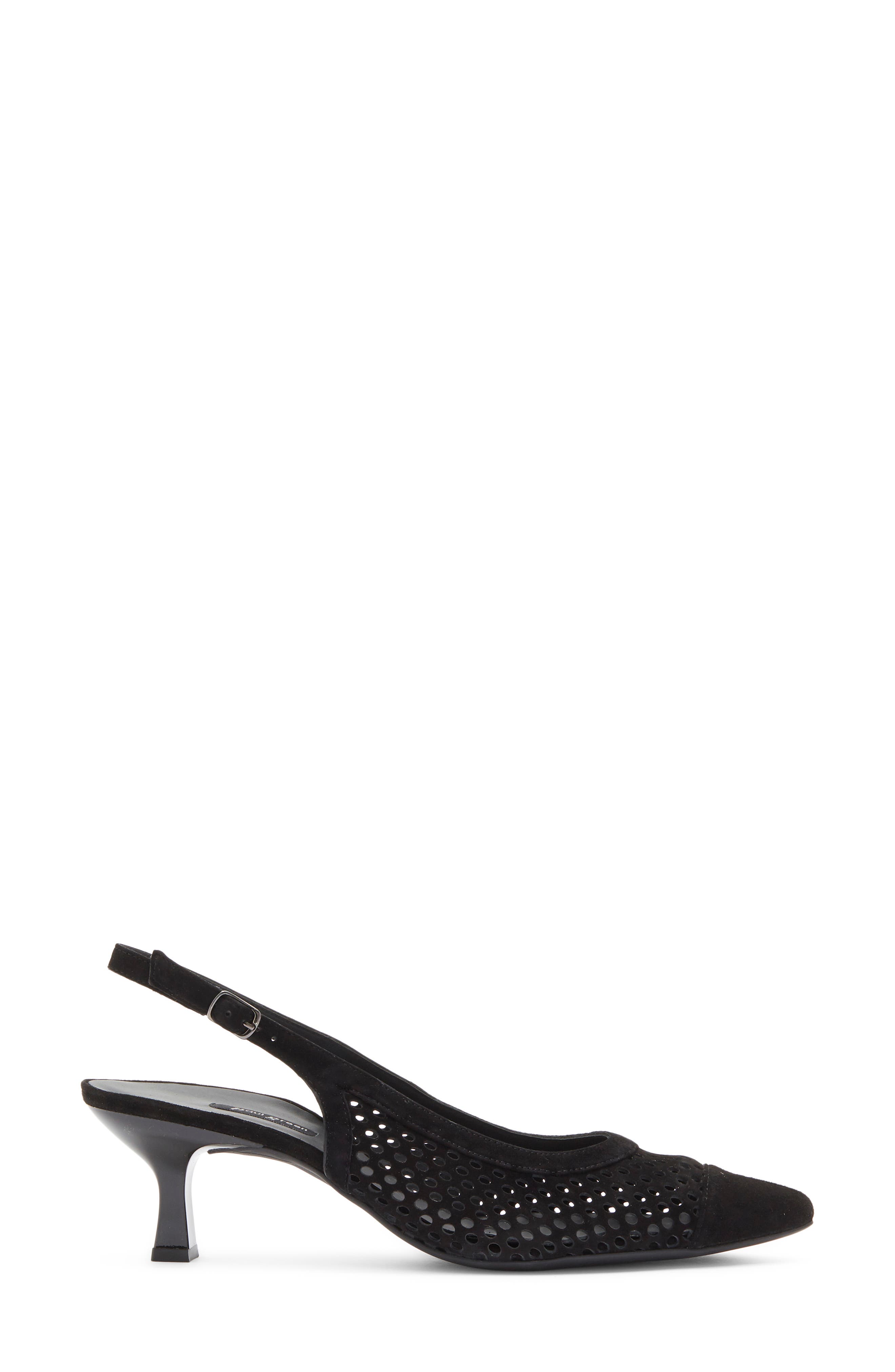 Paul Green Derby Slingback Pump, Alternate, color, Black Suede
