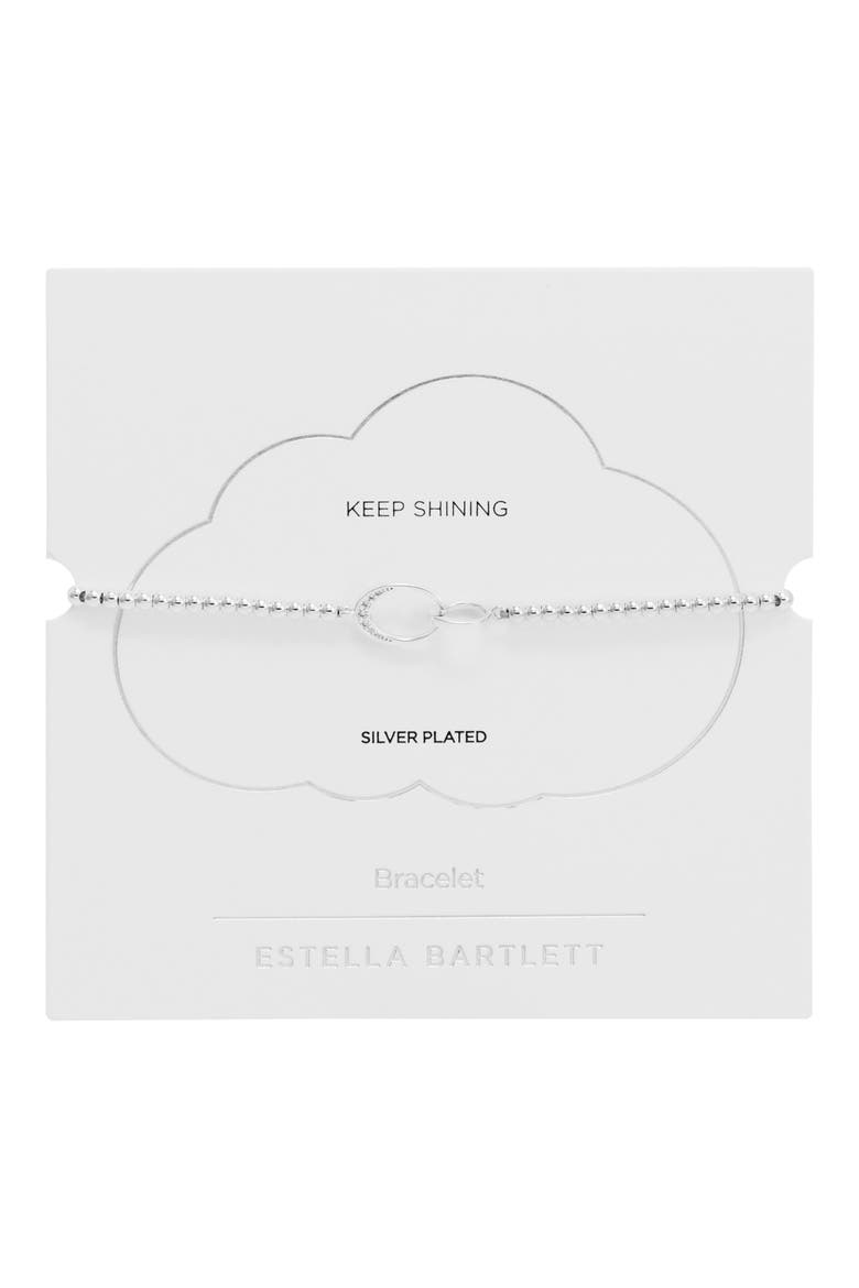 Louise Interlinked Cubic Zirconia Bracelet, Alternate, color, SILVER PLATED