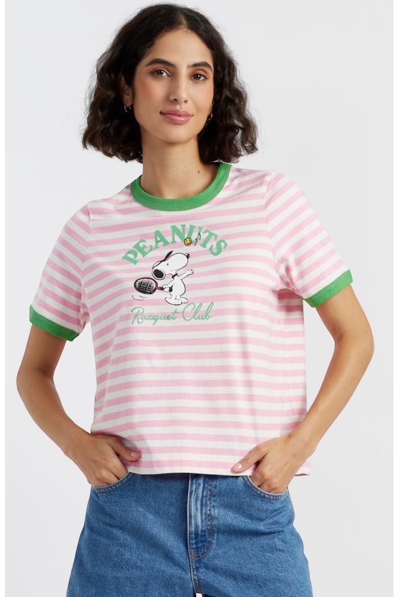 Cotton Peanuts Racquet Club T-Shirt, Main, color, Pink