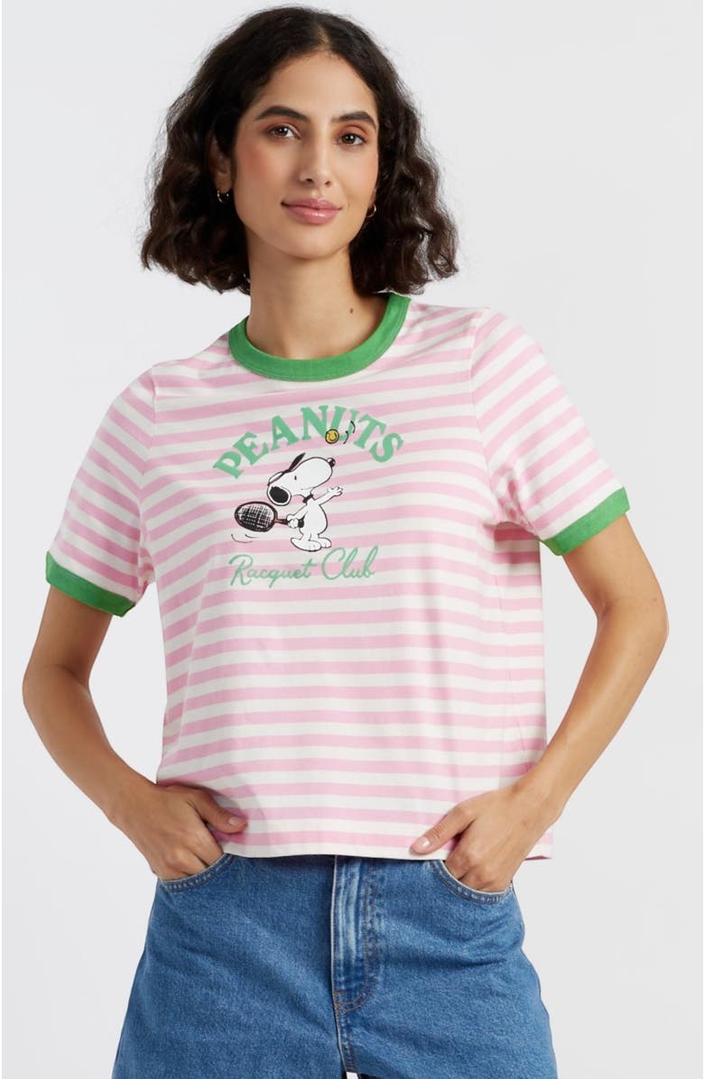 Chinti & Parker Cotton Peanuts Racquet Club T-Shirt, Main, color, Pink