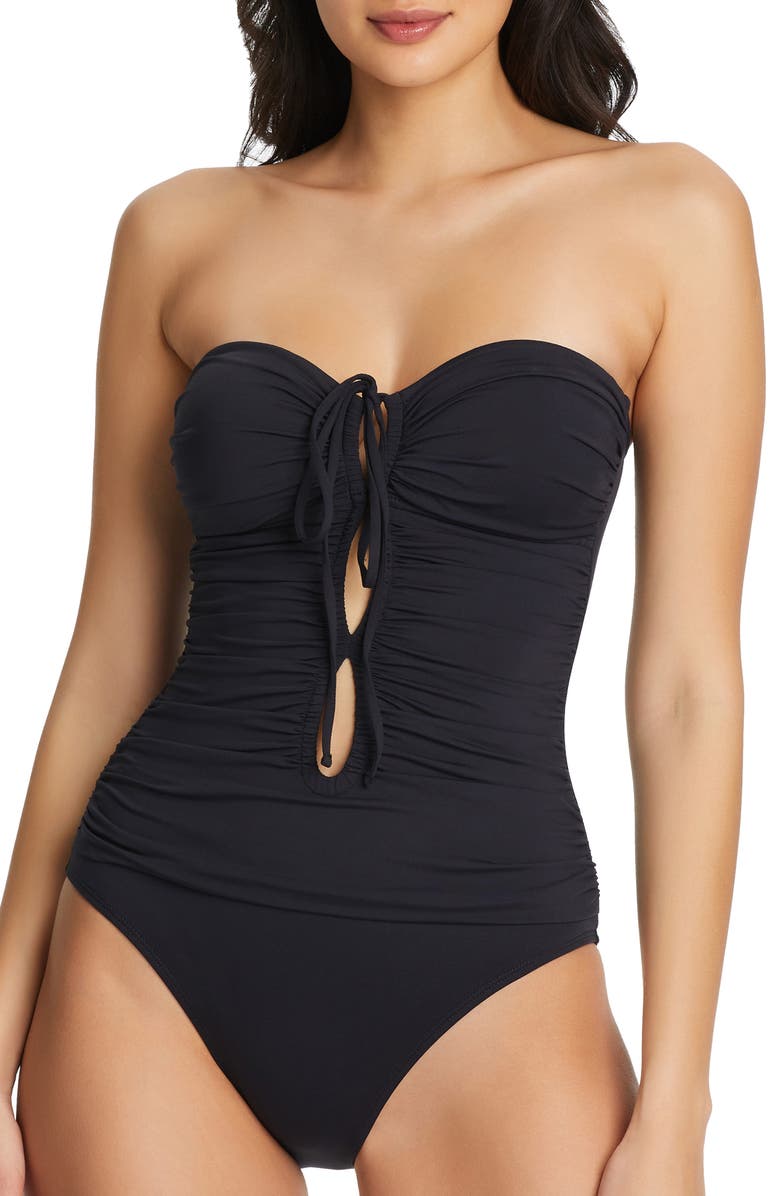 BLEU by Rod Beattie Kore Bandeau One-Piece Swimsuit, Alternate, color, 
