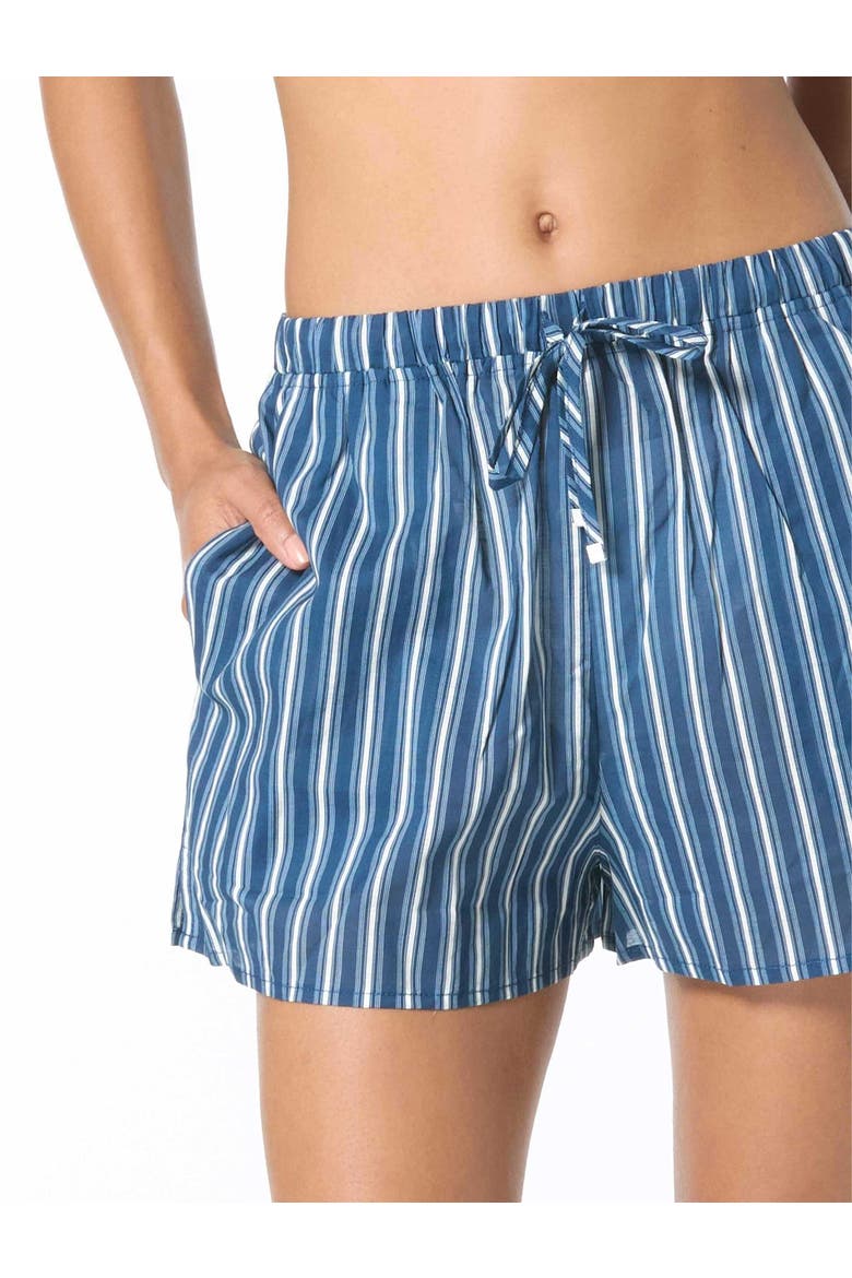 Marina Stripe Coverup Shorts Swim, Alternate, color, River Blue