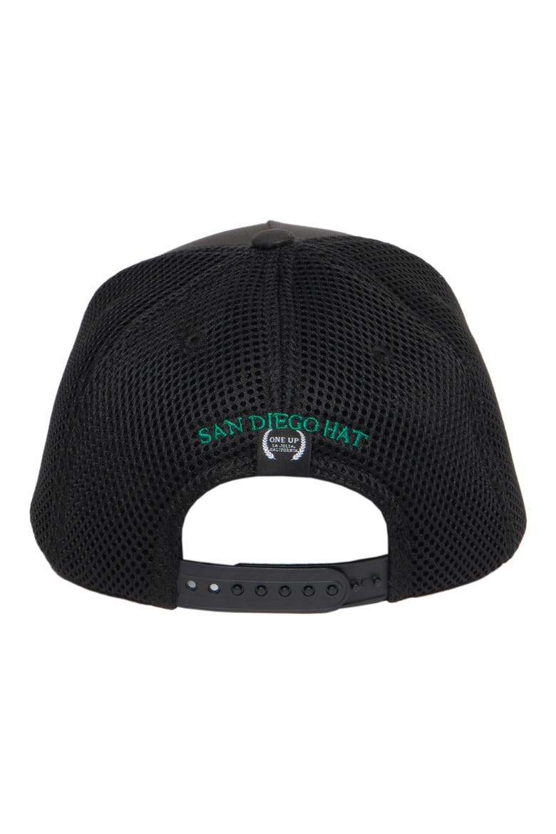 Course Print Trucker Hat, Alternate, color, BLACK