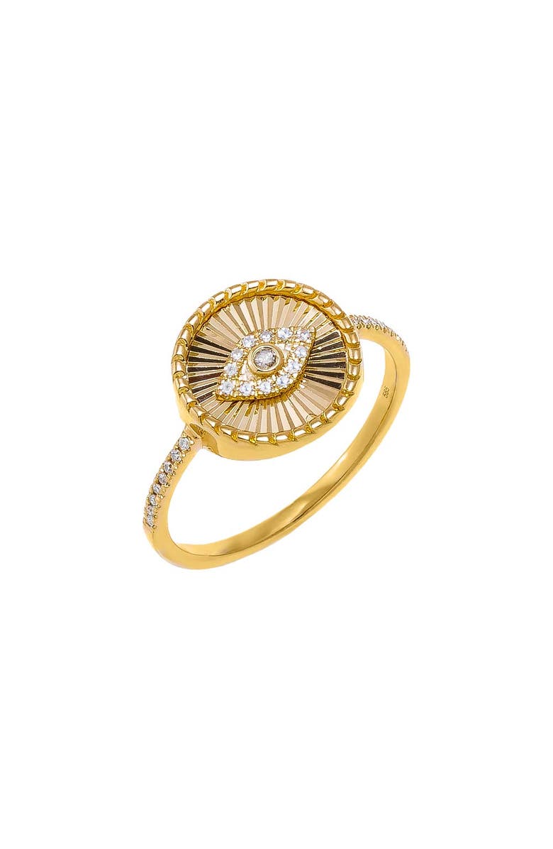 BY ADINA EDEN Diamond Pave Evil Eye Disc Ring 14K, Main, color, 
