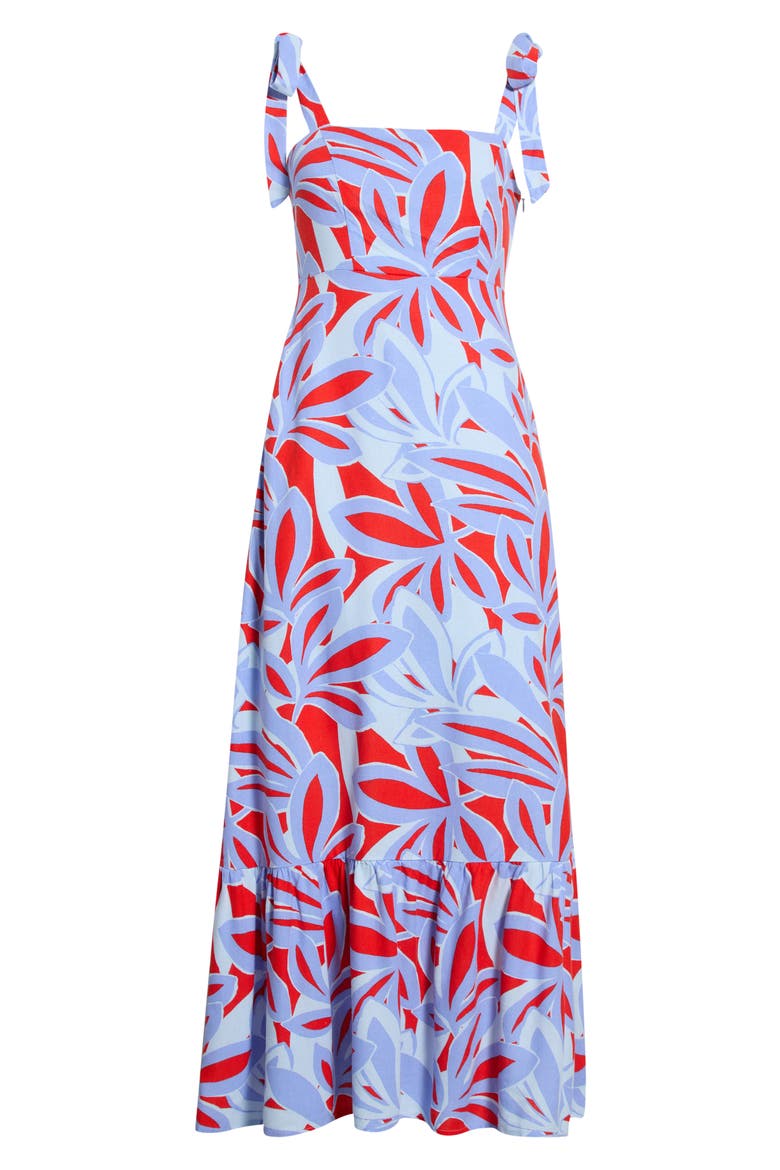 Hendy Shoulder Tie Maxi Sundress, Alternate, color, RED-BLUE