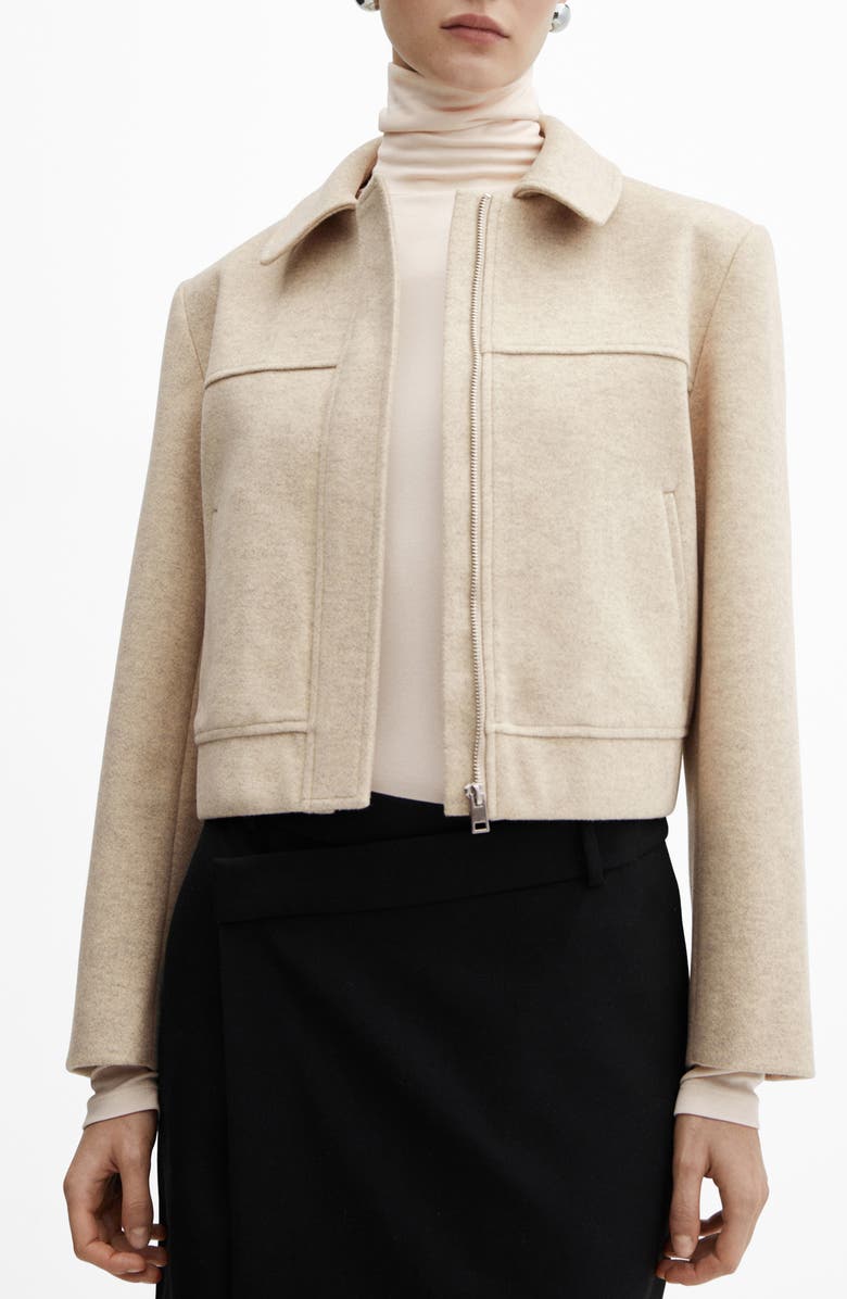MANGO Structured Zip Jacket, Main, color, 