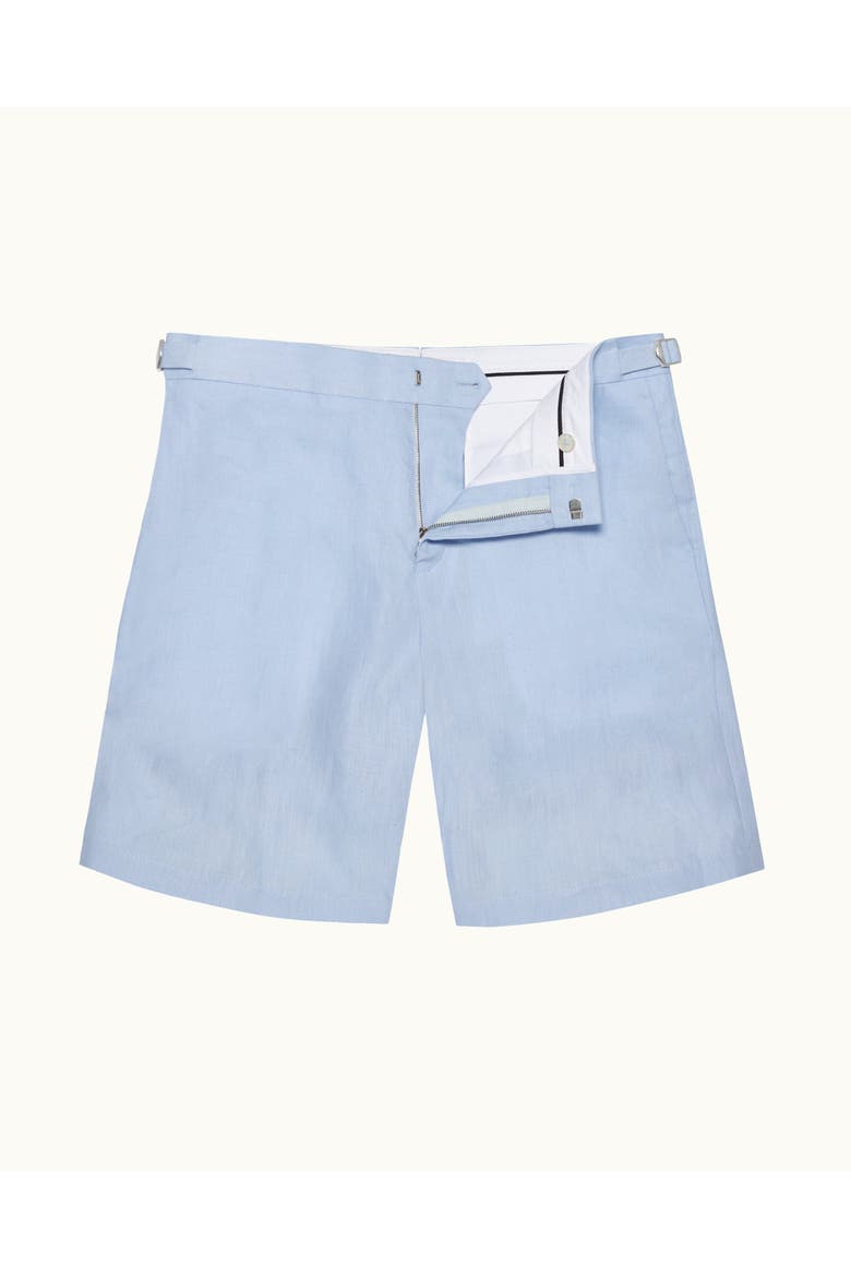 Norwich Lino Tailored Fit Smart Italian Linen Shorts, Alternate, color, SPRINGWATER BLUE