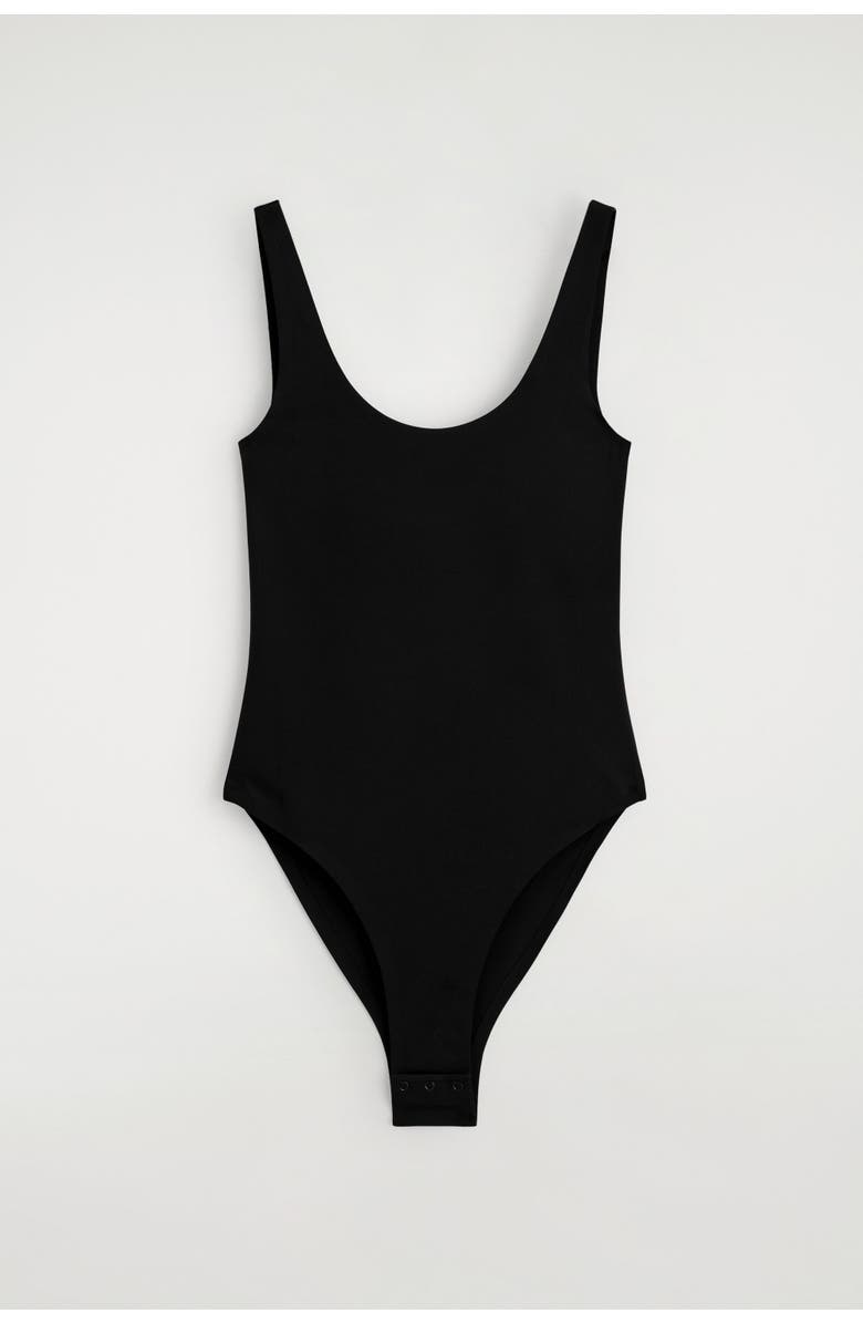 COS Technical Jersey Bodysuit, Alternate, color, Black