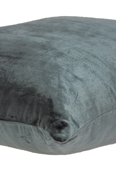 Garnet Transitional Solid Pillow - 22" x 22" - Charcoal