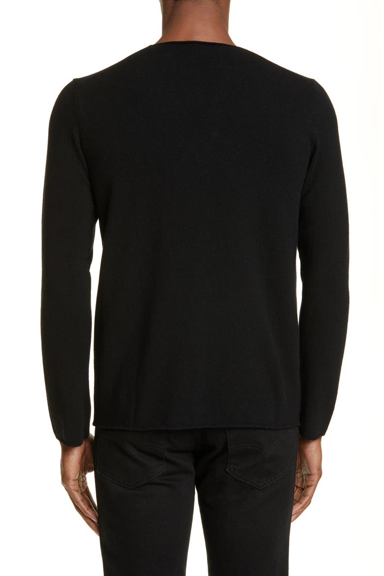 Crewneck Wool Sweater, Alternate, color, BLACK