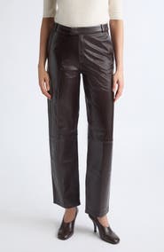 ARMA Cami Straight Leg Lambskin Leather Pants