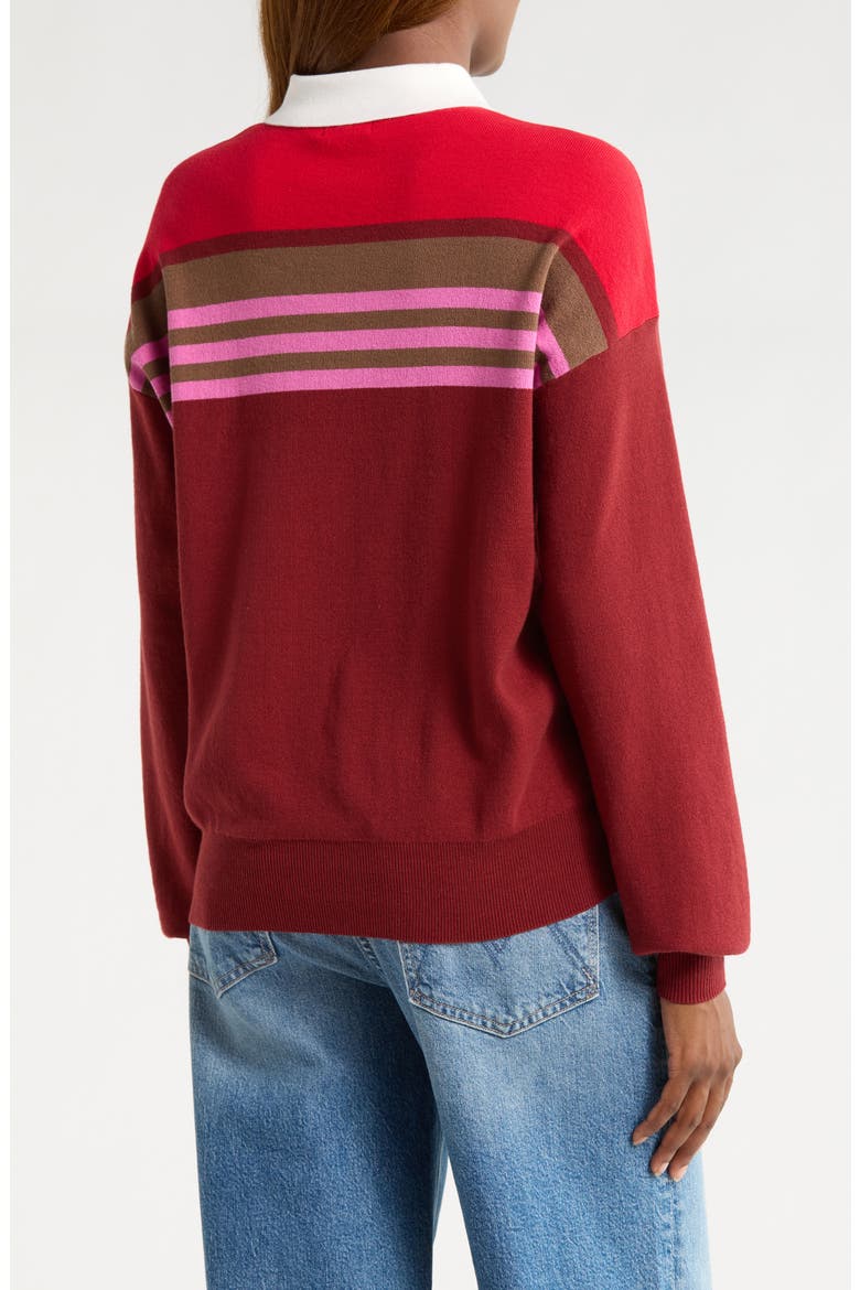 Sail Polo Sweater, Alternate, color, CARDINAL MULTI STRIPE