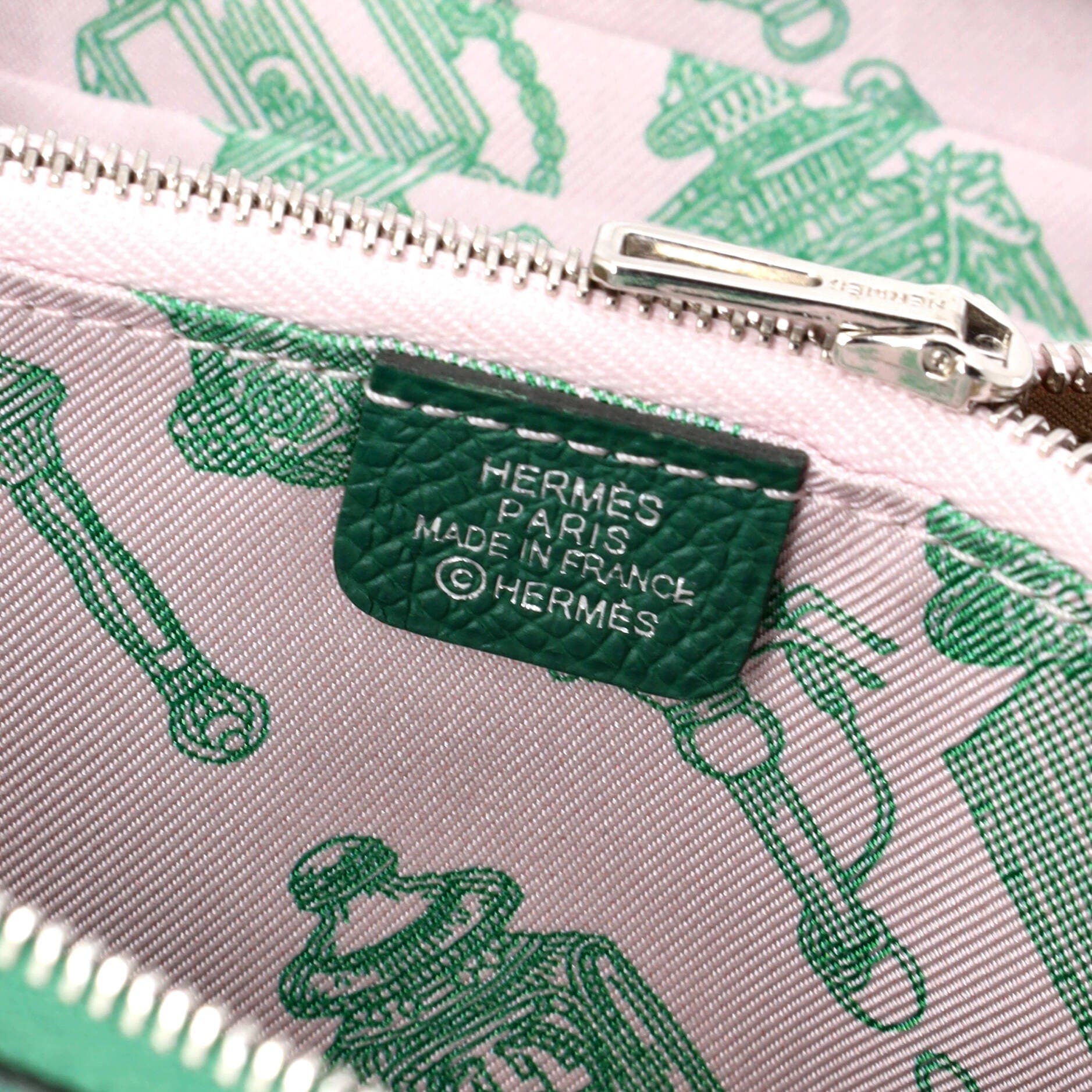 Azap Zip Around Wallet Silk'in Epsom Compact, Alternate, color, Green