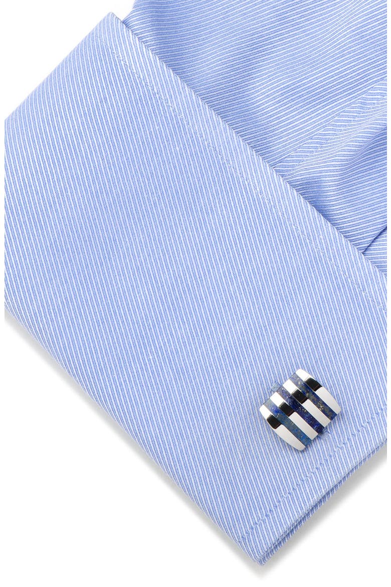 Inlay Stripe Cuff Links, Alternate, color, LAPIS