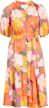 SUGARLIPS Milley Floral Wynette Tiered Midi Dress