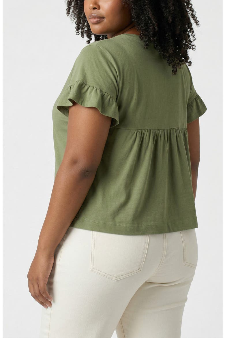 Flutter Sleeve Top, Alternate, color, JUNIPER GREEN